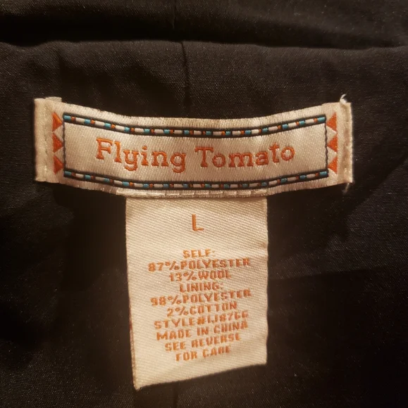 Flying Tomato Multicolor Plaid Pea Coat - Picture 6 of 6